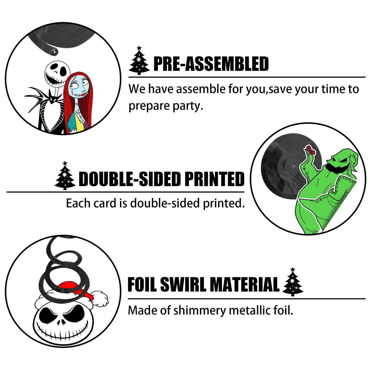 36PCS Halloween Christmas Hanging Swirls Decorations - NO DIY - Halloween Christmas Hanging Streamers for Classroom Ceiling Office Indoor Outdoor Halloween Birthday Party Decorations Supplies