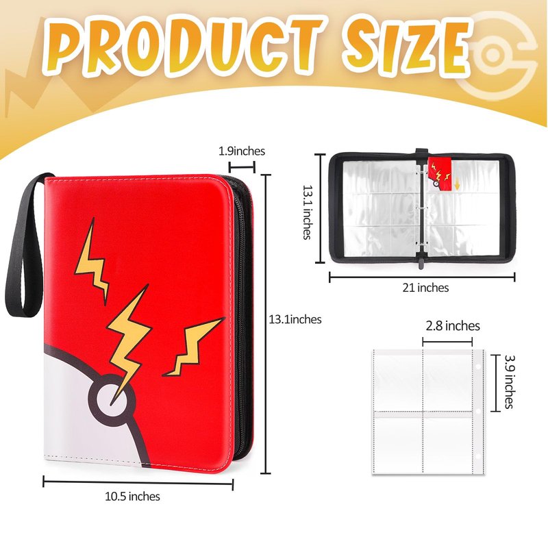 GOROMA Card Binder 9-Pockets, 900 Pockets Card Holder with 50 Removable Sleeves, Trading Card Collector Zipper Album Holder, Dark Red