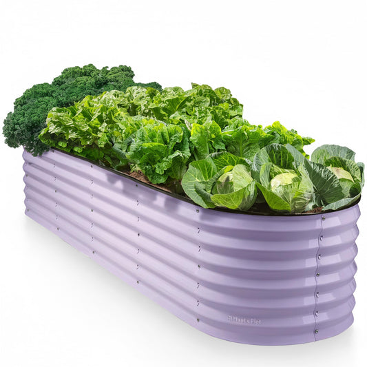 9-in-1 Galvanized Steel Raised Garden Bed // 8×2×1.5 ft Modular Planter for Gardening, Vegetables, Flowers // 18" Tall Metal Raised Garden Beds Outdoor (Lavender) // Patented Design Planter Box