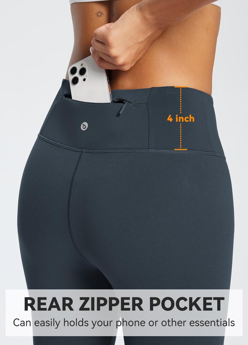 baleaf Fleece Lined Leggings for Women Water Resistant Thermal Hiking Pants Running Gear Skiing Tights Cold Weather Dark Grey M