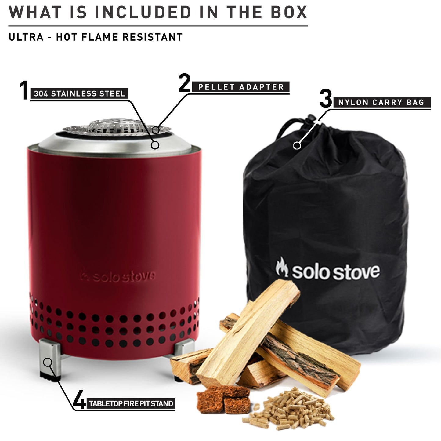 Solo Stove Mesa Tabletop Fire Pit with Stand | Low Smoke Outdoor Mini Fire for Urban & Suburbs | Fueled by Pellets or Wood, Safe Burning, Stainless Steel, With Travel Bag, 17,5 x 13 cm, 635 g, Ash