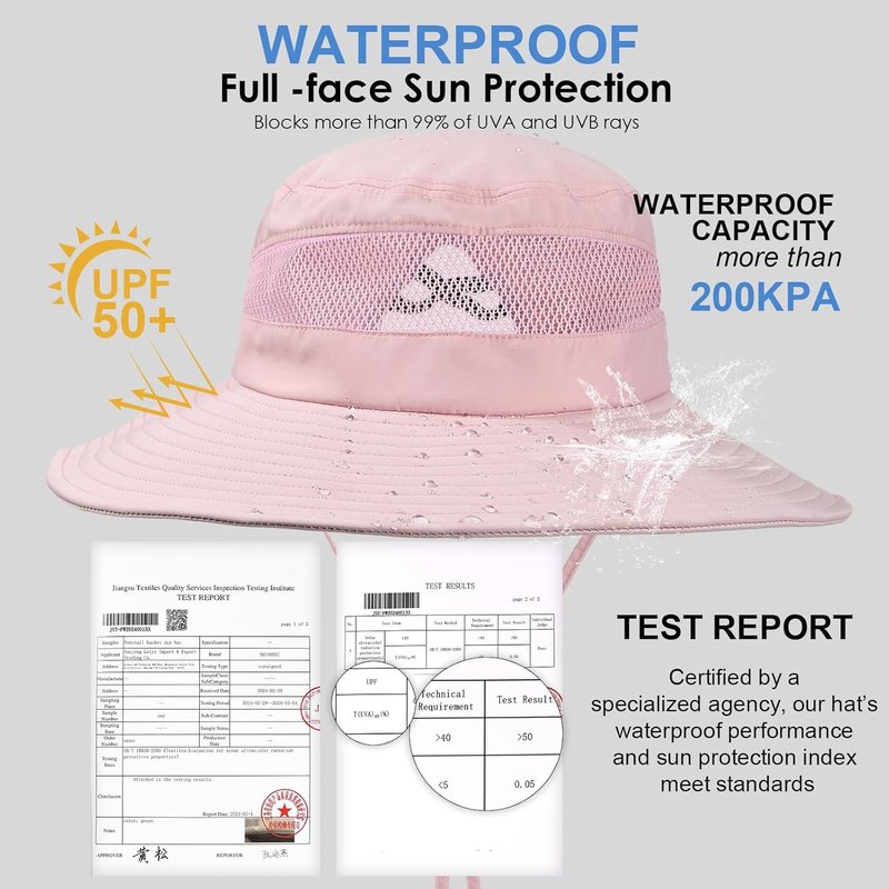 Wide Brim Sun Hat for Women - Breathable Mesh UPF50+ Outdoor Safari Hat | Criss Cross Ponytail Hole