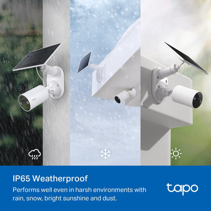 Tapo TC82 KIT 2K 3MP Battery Solar Security Camera Outdoor, Maintenance-free, Colour Night Vision, Outdoor Camera No Monthly Fee, Smart Person Detection, IP65, Works with Alexa & Google