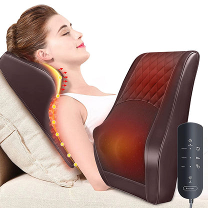 Boriwat Back Massager with Heat, Neck Massager for Pain Relief Deep Tissue, 3D Kneading Massage Pillow for Back, Neck, Shoulder, Legs, Gifts for Women Men Mom Dad