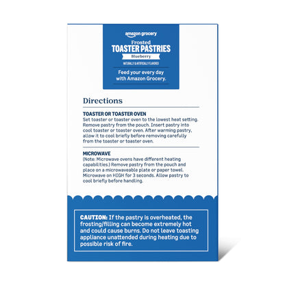 Amazon Grocery, Frosted Toaster Pastries, Blueberry, 13.5 Oz, 8 Ct (Previously Amazon Fresh, Packaging May Vary)