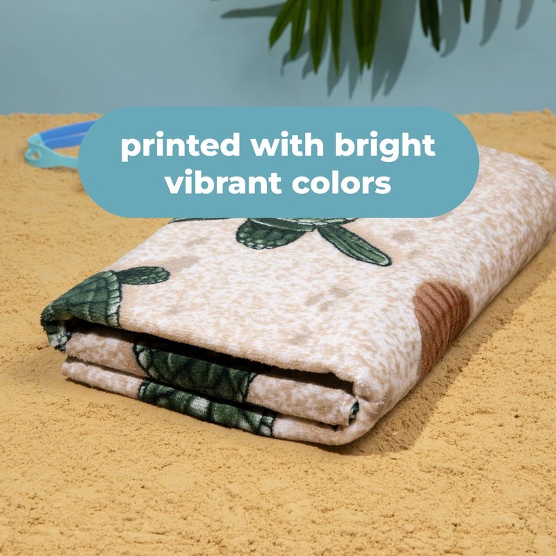 Dawhud Direct 30" x 60" Beach Towel - Large Sea Turtle Print - Microfiber Bath Towel for Women, Girls, Kids, Men - Oversized Pool and Swimming Drying Towel - Big & Super Soft Plush Cotton Throw Towel
