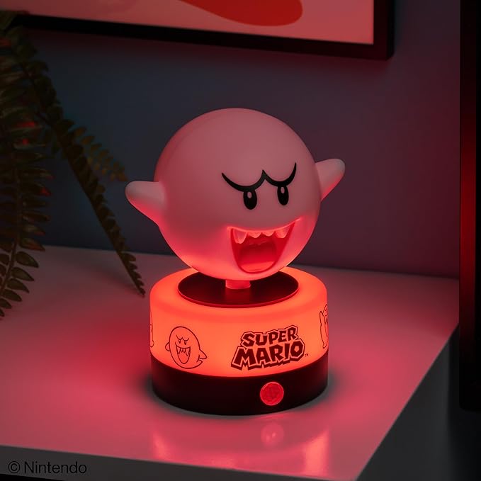 Paladone Super Mario Boo Motion Sensor Room Guard and Night Light, Officially Licensed Nintendo LED Lamp and Security Alarm for Kids Bedrooms, Teenagers, Home, Gift Idea