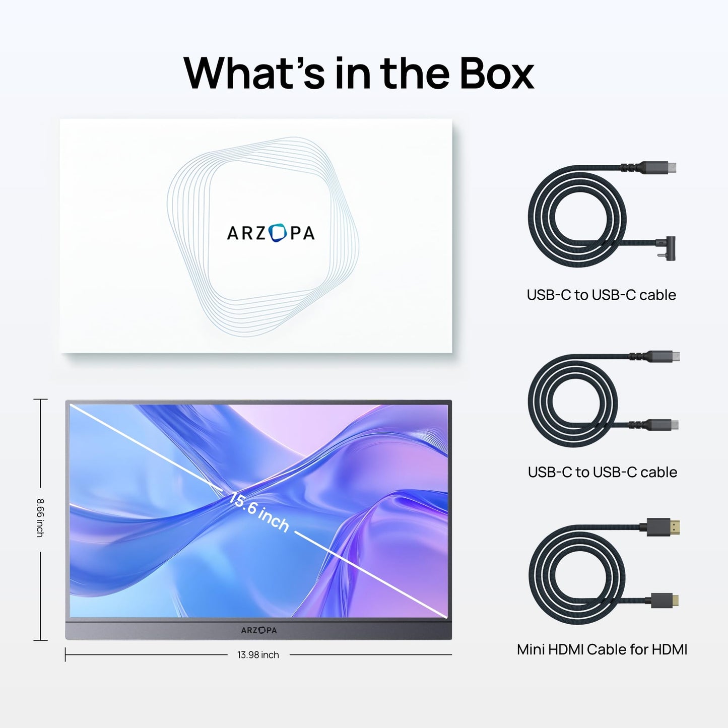 ARZOPA 17.3" Portable Monitor, 1080P FHD 103% sRGB IPS Gaming Monitor Laptop Monitor with Built-in Kickstand HDMI USB C External Screen for PC Mac Phone Xbox PS5 - A1M