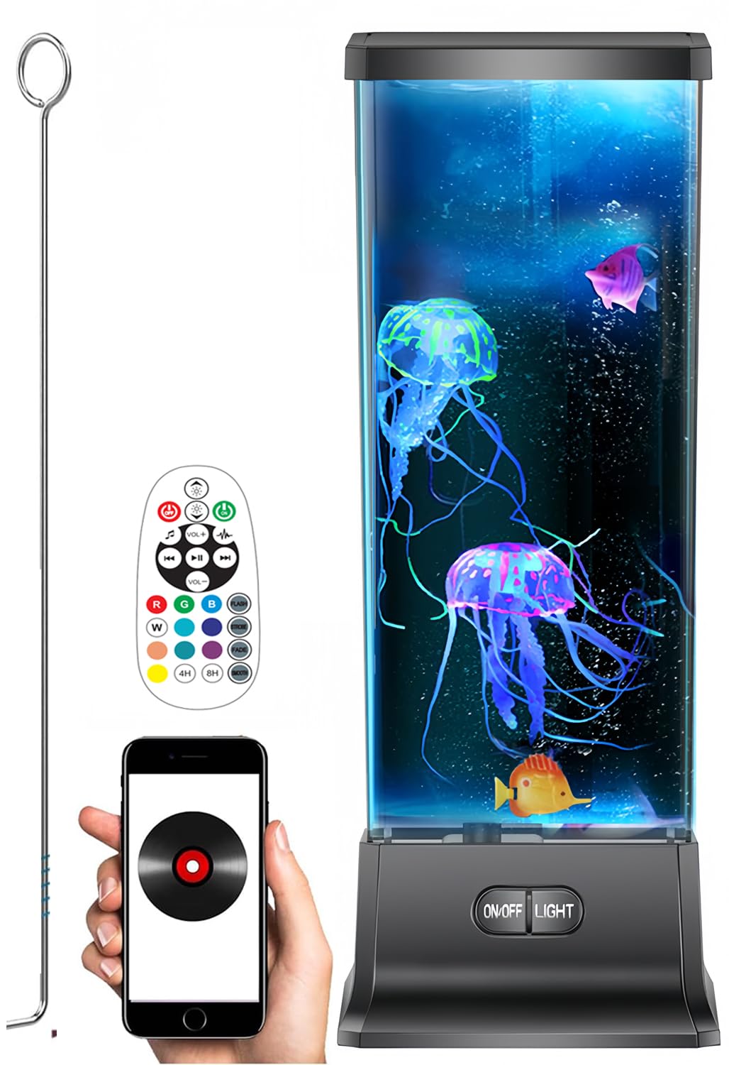 CALOVER Gifts for Kids Boy Girl Men Women Birthday Christmas Thanksgiving All Holiday Jellyfish Lamp with Music Bluetooth Speaker Table Sensory Night Mood Light