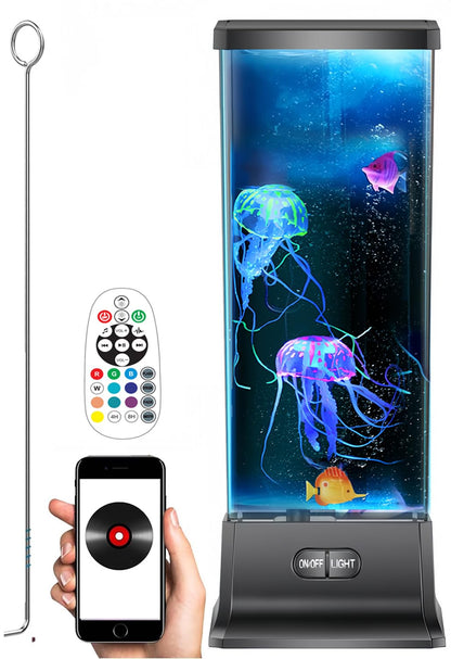 CALOVER Gifts for Kids Boy Girl Men Women Birthday Christmas Thanksgiving All Holiday Jellyfish Lamp with Music Bluetooth Speaker Table Sensory Night Mood Light