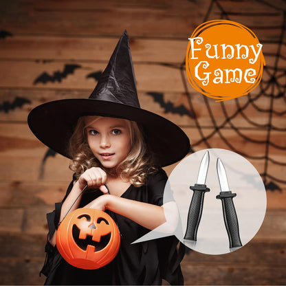 Sumind 4 Pieces Retractable Fake Knife Retractable Prop Knife Gag Magic Toy Fake Dagger Halloween Joke Disappear Blade Trick for Playing Joke