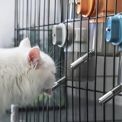 Pet Water Bottle [Grey, 500ml/18oz] Hanging Dog Water Dispenser Kennel Drinker Kettle Feeder BPA Free Cage Crate Hutch Puppy Cat Rabbit