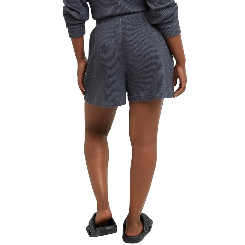 Hanes Comfortblend Originals, Ottoman Women, Soft Mid-Rise Shorts, 4", Charcoal Heather