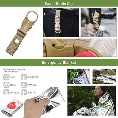 Emergency Survival Kit, 22 in 1 Professional Survival Gear Equipment Tools First Aid Supplies for SOS Emergency Tactical Hiking Hunting Disaster Camping Adventures