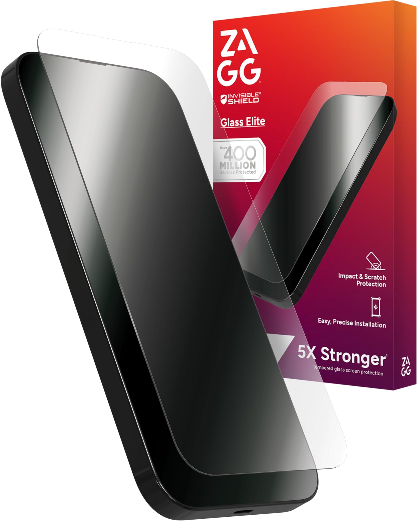ZAGG Glass Elite Screen Protector for iPhone 16 Pro - 5X Stronger, Reinforced Edges, Ultra-Strong Tempered Glass, Scratch Resistant, Anti-Smudge, Easy Installation, InvisibleShield, Eco-Friendly