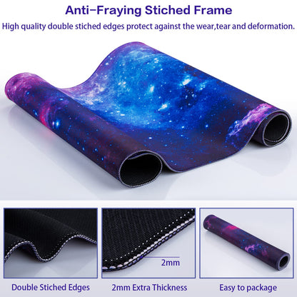 Canjoy Gaming Mouse Pad, 31.5x15.7inch Large Extended Mousepad Big Computer Desk mat for Keyboard and Mouse Full Desk Mouse Mat with Non-Slip & Rubber Base