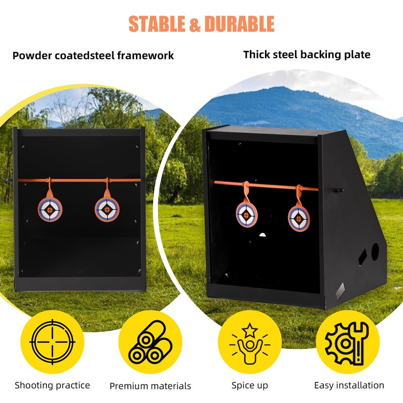 Nova Shock BB Trap Target for Airgun, BB Trap Target with 10pcs Paper Targets and 2 Spinner Targets