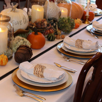 Napkin Rings Set of 6, Thanksgiving Napkin Rings Table Decor Handmade by Natural Water Hyacinth, Fall Farmhouse Napkin Rings for Thanksgiving, Christmas, Wedding Table Decoration