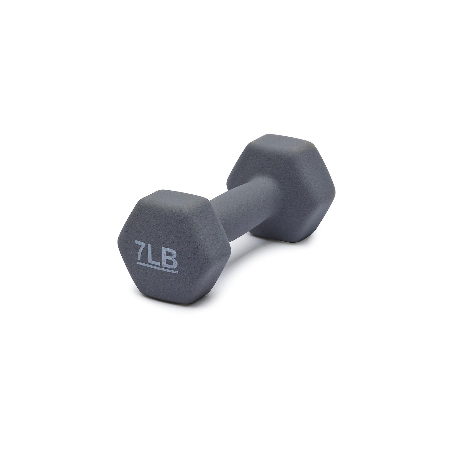 Amazon Basics Neoprene Dumbbell Hand Weights, 7 Pounds, Pair, Light Grey