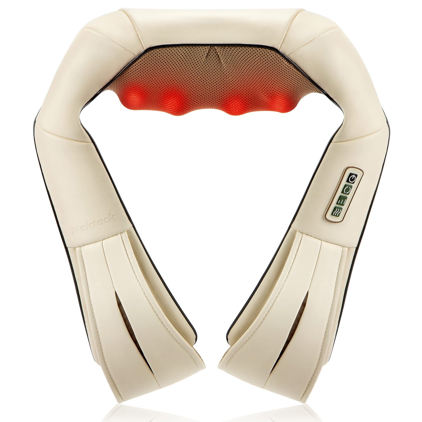 Nekteck Neck Massager for Pain Relief Deep Tissue, FSA Eligible Shiatsu Back Massager with Heating 3D Kneading Massage Pillow for Shoulder Leg Muscle, Office Home Car Use, HSA Eligible, Plug-in Use