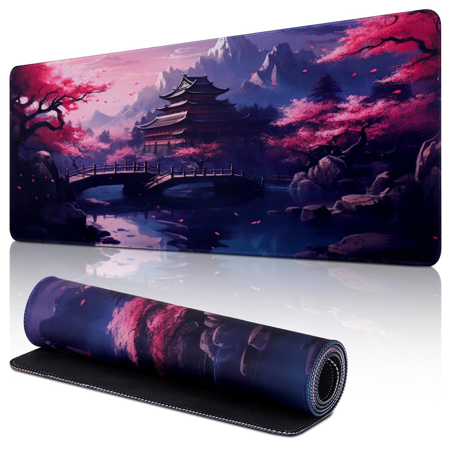 Yimomoyi Non Slip Mouse Pad, 80 x 30cm Mouse Mat Extended, Gaming Mousepad Waterproof, Desk Mat with Rubber Base, Desk Pad Laptop for Office and Home (05-Sakura Mouse Pad)