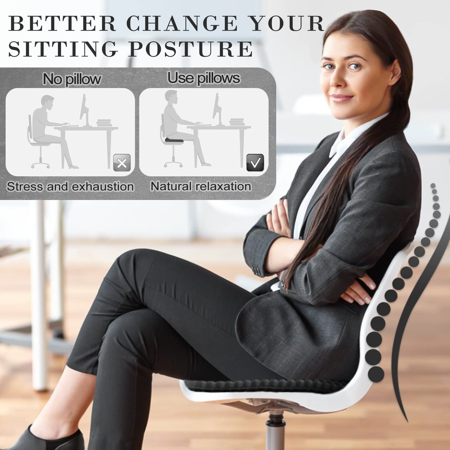 Gel Seat Cushion, Double Thick Breathable Seat Cushion Cool Gel Cushion Honeycomb Design,Breathable Lumbar Cushion With Non-Slip,Pressure Pain relief Gel Cushion For Home Office Chair Car Wheelchair
