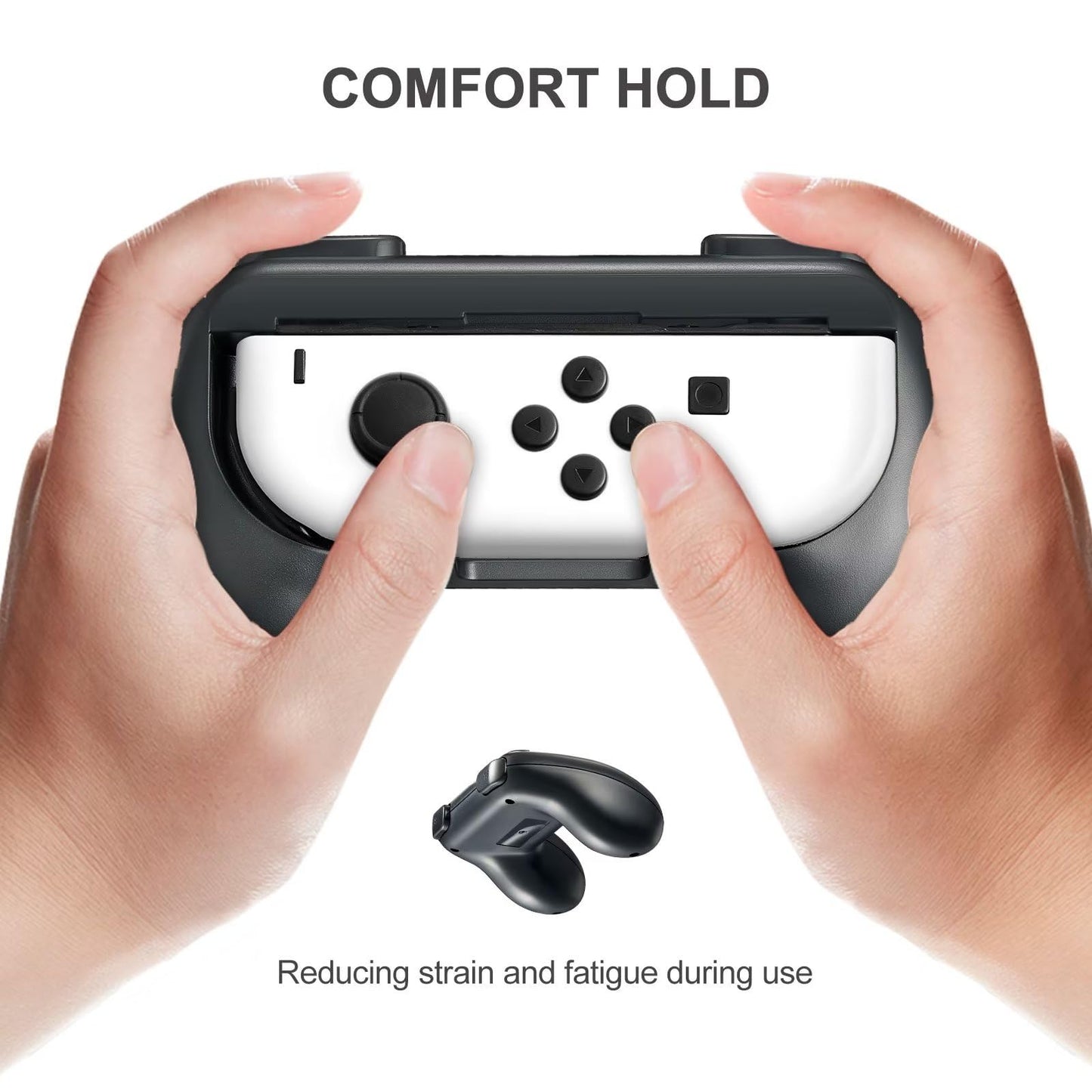Gepicest Switch Accessories Grip Holder for Joycon Controller Compatible with Switch Handheld Remote, Kit Set Grips Holder for Dual Joycon Remote Controller Black 4 Packs