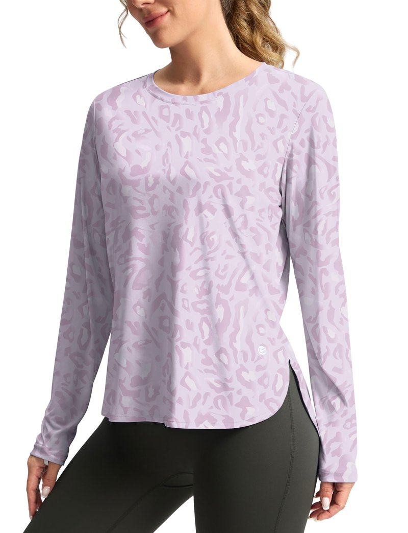Women's Sun Shirts UPF 50+ Long Sleeve UV Protection Shirt Lightweight Quick Dry Workout Hiking Tops for Women(Purple Swamplands,XL)