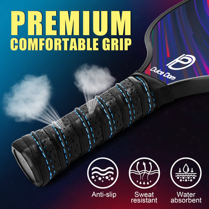 DULCE DOM Pickleball Paddles Set of 4, USAPA Approved Pickleball Paddles Rackets Set, 4 Lightweight Paddles with 4 Pickle Balls and Portable Bag for Beginners Indoor Outdoor Sports