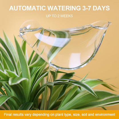 KiKiHome Plant Water Drippers, Glass Plant Waterer Bulbs,Self Watering Globes for Plants,Automatic Irrigation Device for Indoor & Outdoor Plants, 2 Birds