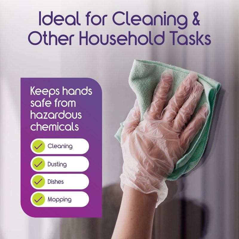 Inspire Exam Medical Clear Vinyl Disposable Gloves - Latex Free for Cleaning, Food Prep (Small)