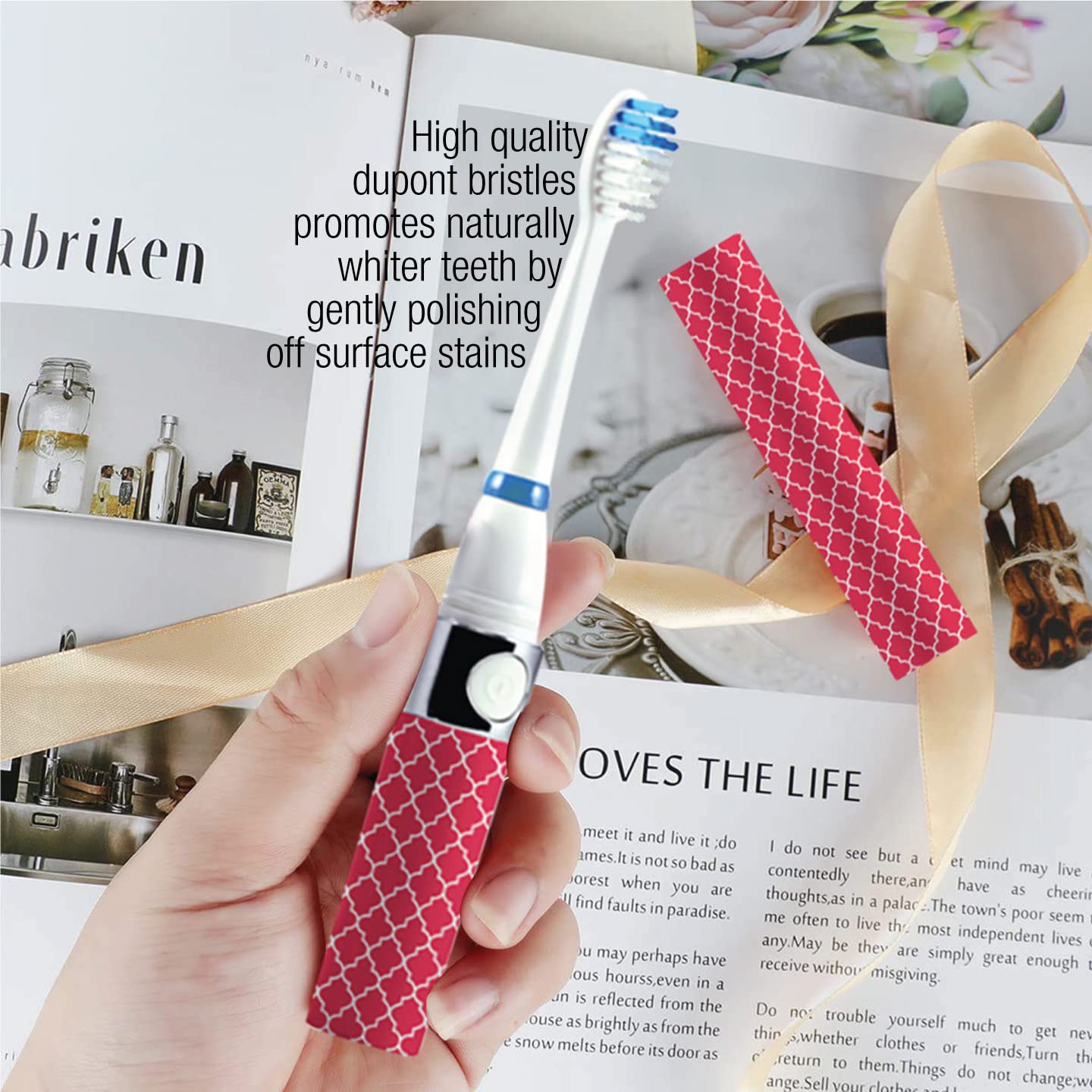 Pursonic Portable Sonic Toothbrush Battery Operated, Battery Included, 3 Brush Heads Included, 22,000 Strokes Per Minute, Brush On The Go (Blue)