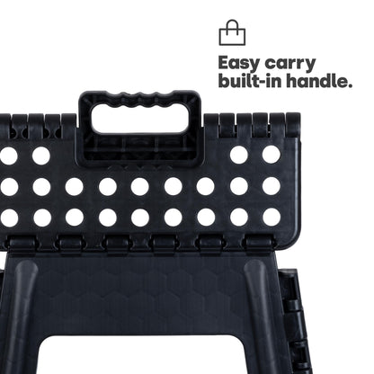 LIVIVO Folding Step Stool – Compact and Lightweight Two Tier Anti Slip Stepping Stool - Folds Flat with Carry Handle for Easy Storage and Transport