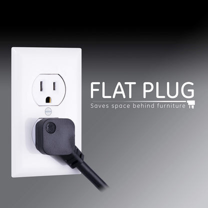 GE 6-Outlet Power Strip with USB, 1 USB-A, 1 USB-C, Outlet Extender, 6 Ft Braided Extension Cord, Flat Plug, Charging Station, Black, 82595