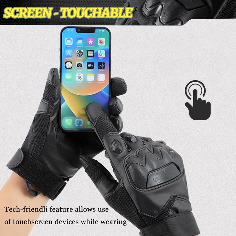 Nswern Tactical Gloves for Men Touchscreen Motorcycle Gloves with Hard Shell Leather Palm Padding for Outdoor Sports Motorcycle Cycling Tactical Airsoft Paintball Hunting Hiking Camping Climbing