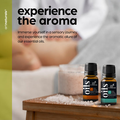 ArtNaturals Aromatherapy Top-6 Essential Oil Set - (6 x 10ml Bottles) - 100% Pure of The Highest Therapeutic Grade - Premium Gift Set – Lavender, Peppermint, Tea Tree, Eucalyptus