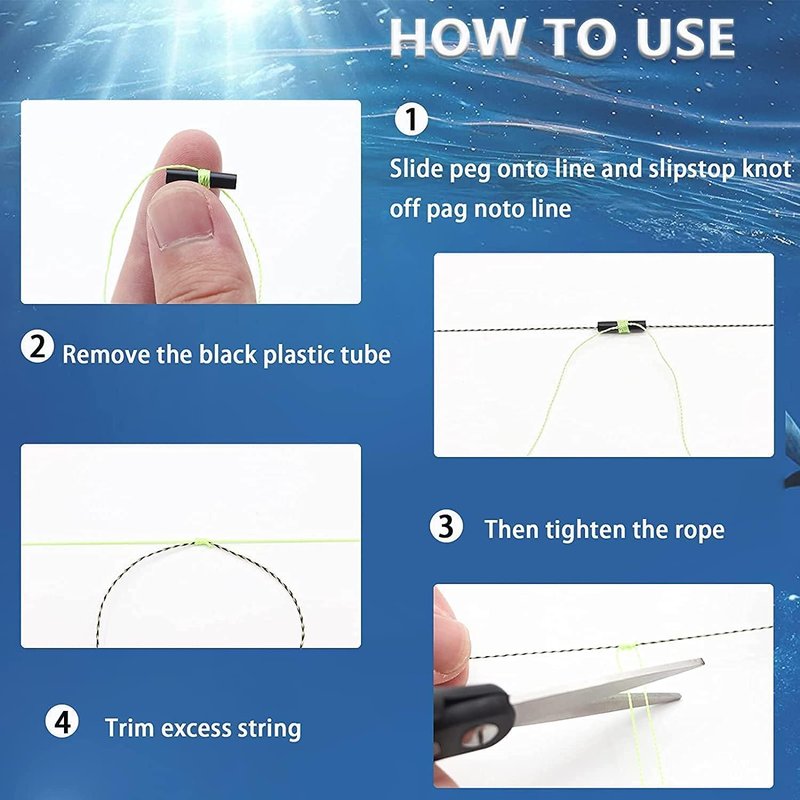 Fishing Bobber Stops - Durable Float Stops with Glow Beads | Easy String Knots