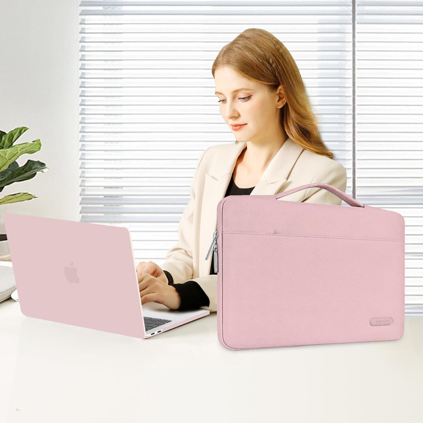 MOSISO Compatible with MacBook Air 13 inch Case 2021 2020 2019 2018 M1 A2337/2179/1932, Hard Shell for MacBook Air M1 Case 13.3 inch &Bag&Keyboard Skin&Webcam Cover&Screen Protector, Rose Quartz