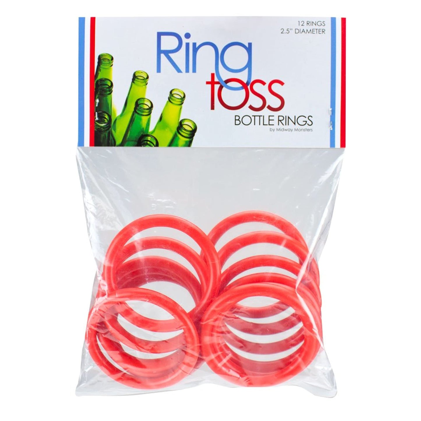 Midway Monsters 12 Pack Small Ring Toss Rings - for Carnival Games, Backyard, Outdoor, and Other Parties and Events - 2.5" in Diameter