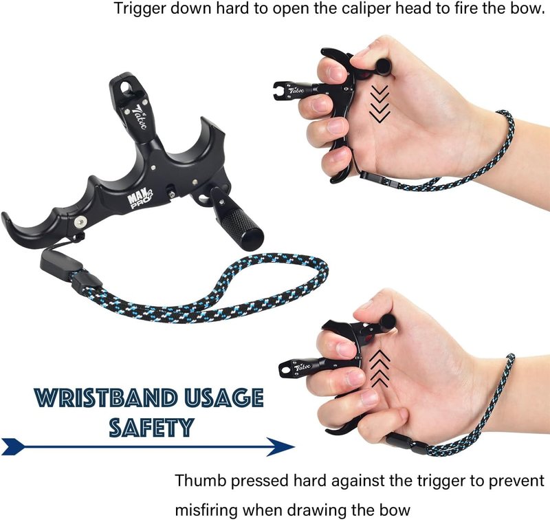 Thumb Release for Compound Bow - 360° Rotatable Archery Release with 3/4 Finger Grip