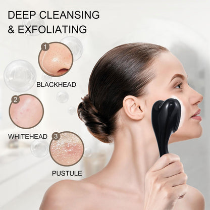 2 Pack Silicone Face Scrubber Exfoliating Brush, Manual Handheld Facial Cleansing Brush Blackhead Scrubber, Soft Bristles Waterproof for Face Skincare (Round-Pink)