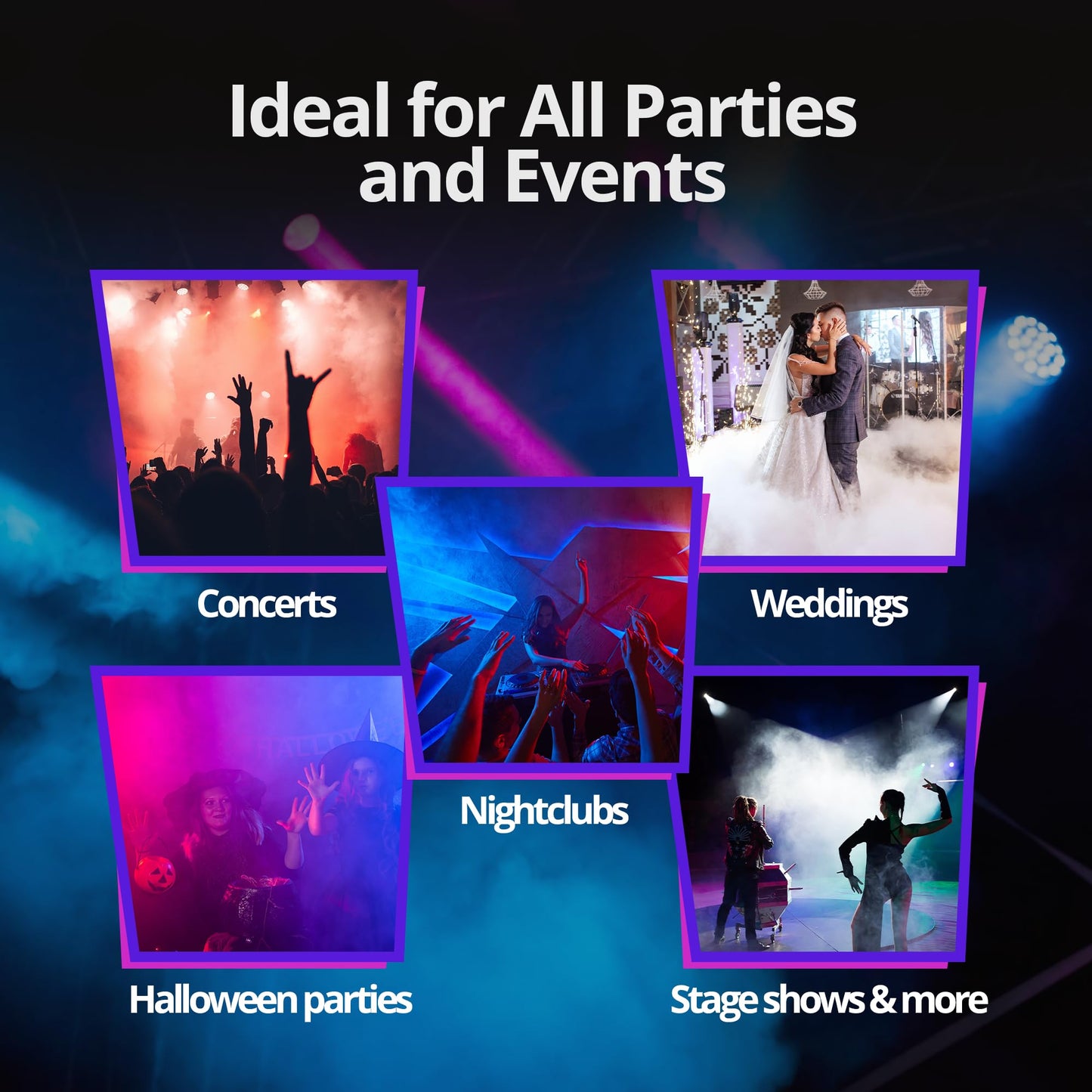 32oz Fog Machine Liquid Smoke - Medium Density Smoke Machine, Fog Juice for 400-1500 Watt Foggers, Water-Based, Lasting & Ultra Thick Atmosphere, Ideal for Concerts, Parties & Events