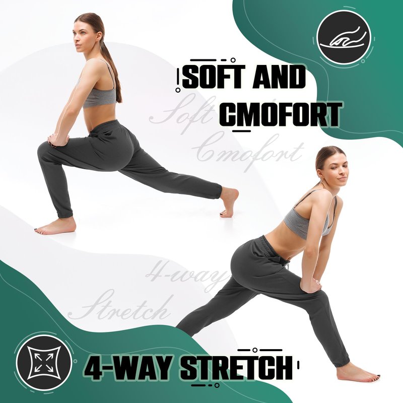 Walifrey Womens Joggers with Pockets, Drawstring Sweatpants Women for Lounging Jogging Gym and Workout DeepGrey,1 Pack DeepGrey S