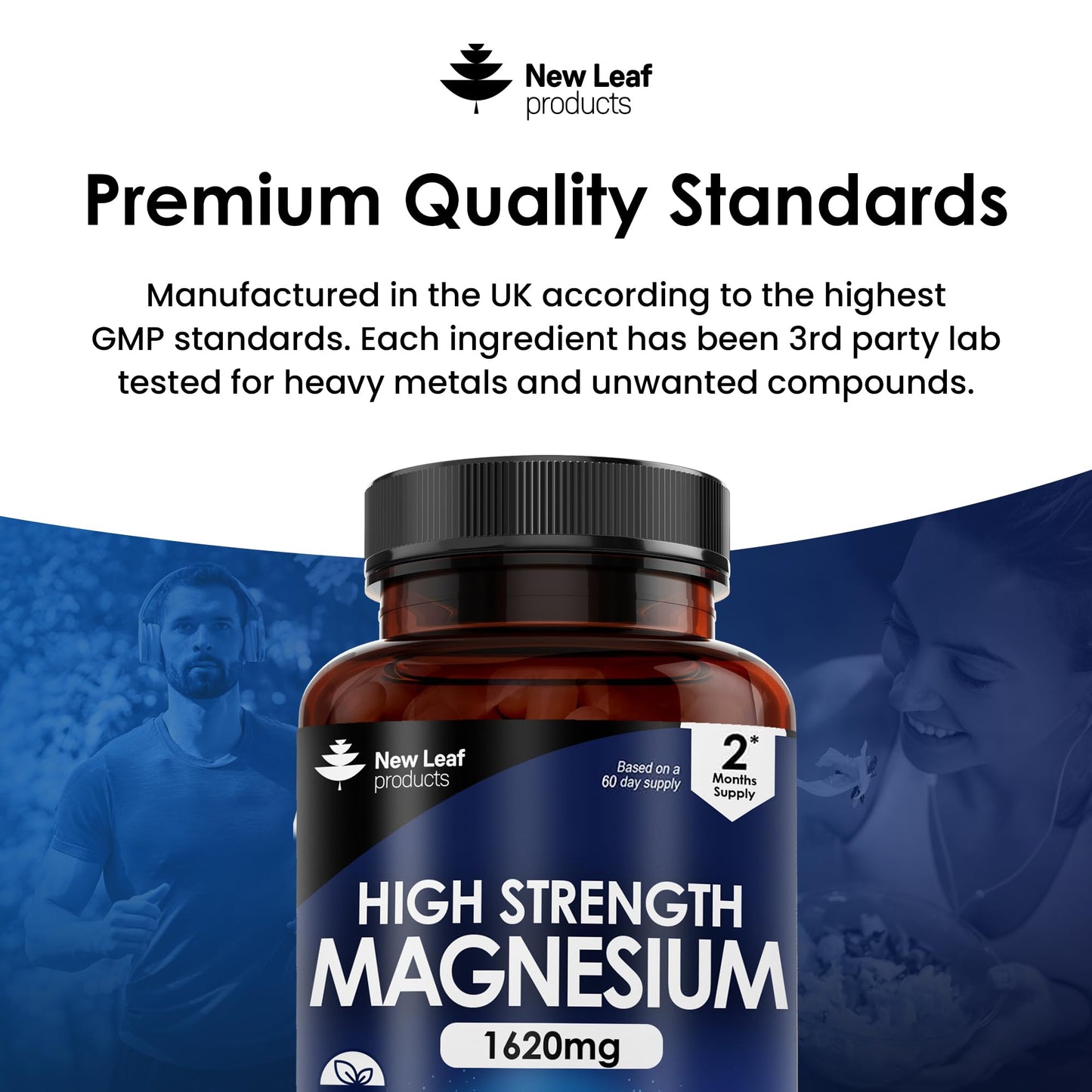 Magnesium Citrate Capsules 1620mg - Super Strength and High Absorption Magnesiums Supplements - with 500mg Elemental Vegan - Not Magnesium Tablets - Muscle & Sleep Support (Two Months Supply)