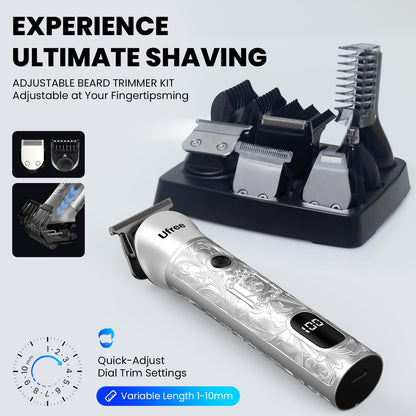Ufree Beard Trimmer for Men, Electric Razor Shaver, Cordless Hair Clipper Shaving Kit for Mustache Body Nose Ear Hair Facial, Adjustable Beard Grooming Kit Birthday Gifts for Men