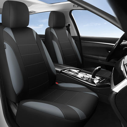 CAR PASS Waterproof Car Seat Covers Front Seats Only with 5mm Composite EVA, Neoprene Car Seat Cover with Separate Headrest Cover, Quick Setup Universal Fit for Car SUV Trucks,Airbag Compatible（Gray