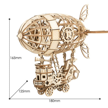 Rolife Wooden Model Kits for Adult to Build 3d Wooden Puzzle Woodcraft Construction Kit 3D Puzzle (Airship)
