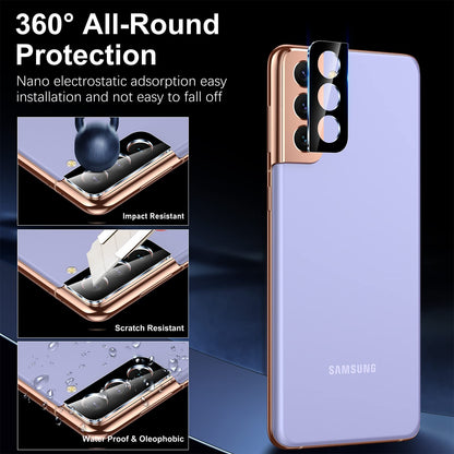 UniqueMe [2+3 Pack Compatible with Samsung Galaxy S21 5G - 6.2 inch Tempered Glass + Camera Lens Protector Screen Protector with Easy Installation Frame[9H Hardness]