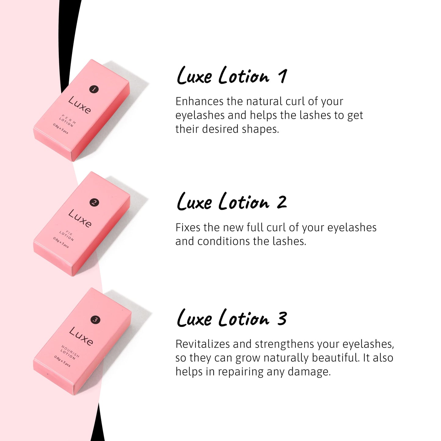 Luxe Cosmetics - Lash Lift Kit - Complete Set for Eyelash Lifting - New Pro Version - Easy to Apply and Long Lasting Finish - Professional Results up to 8 Weeks from Home- Includes 3 Applications