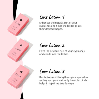 Luxe Cosmetics - Lash Lift Kit - Complete Set for Eyelash Lifting - New Pro Version - Easy to Apply and Long Lasting Finish - Professional Results up to 8 Weeks from Home- Includes 3 Applications